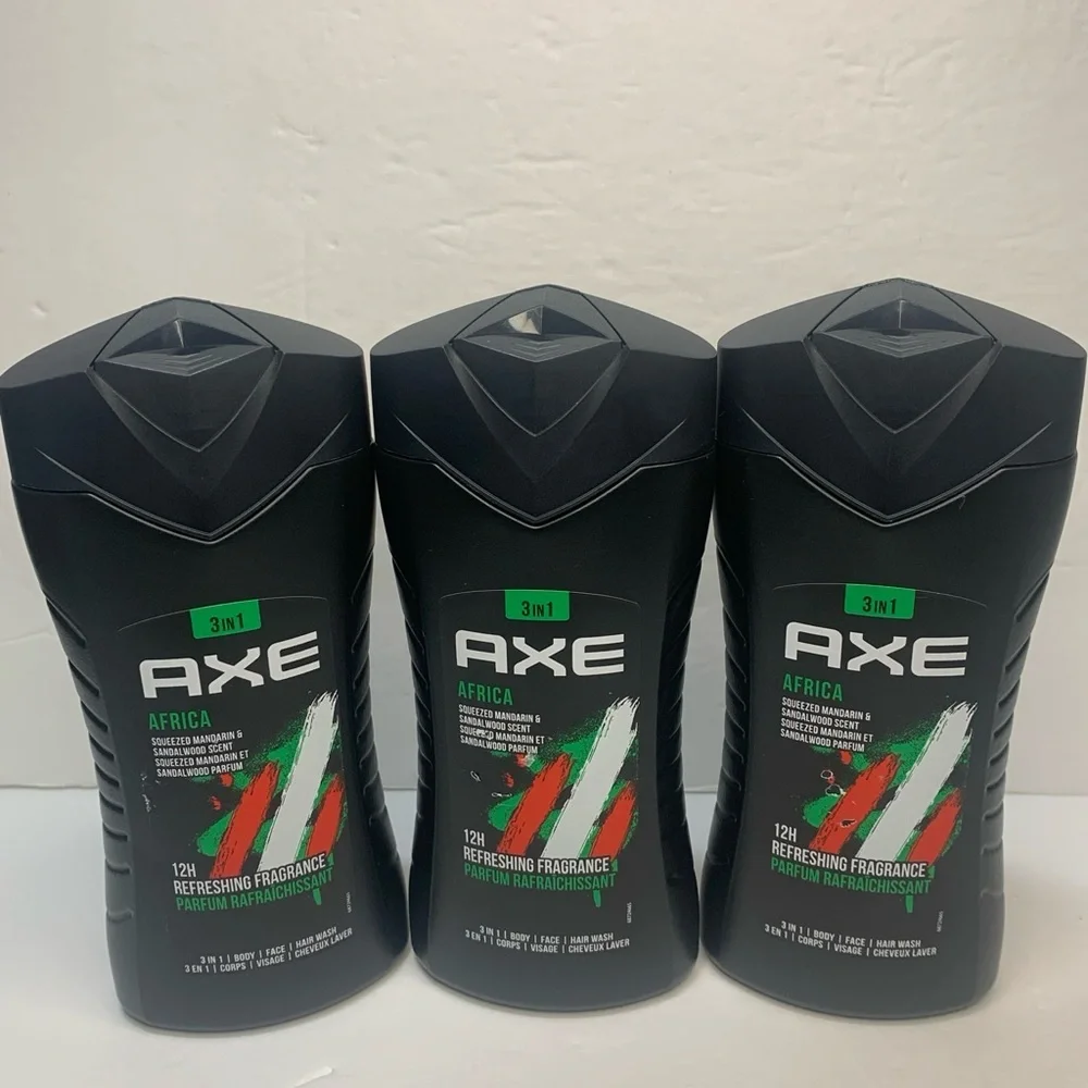 AXE Body Wash Africa Sandalwood 3 In 1 Fragrance 3-8.4 fl oz New